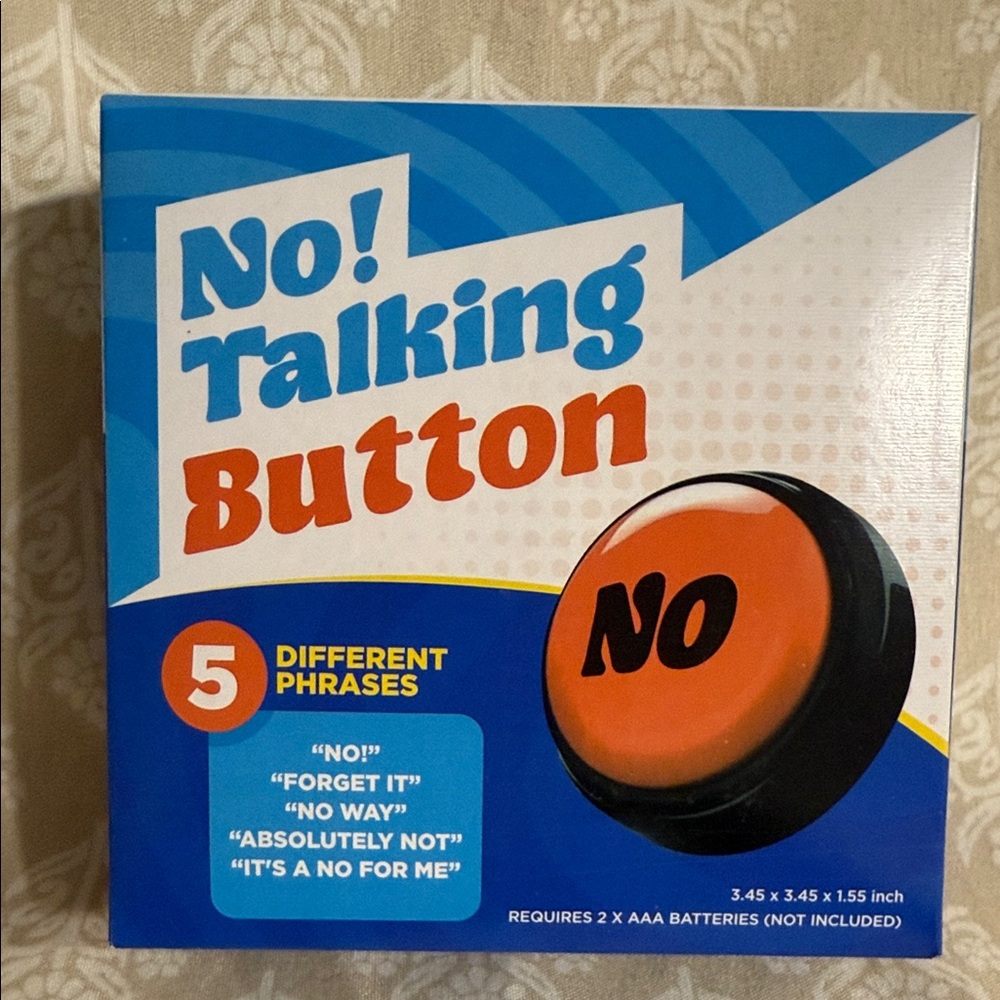 No Talking Button with 5 Phrases